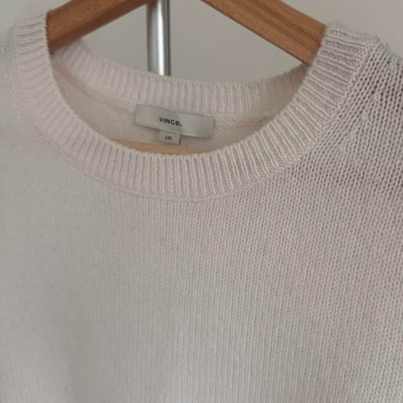 VINCE Wool & Cashmere-Blend Short-Sleeve Crewneck Sweater Large - Picture 4 of 8